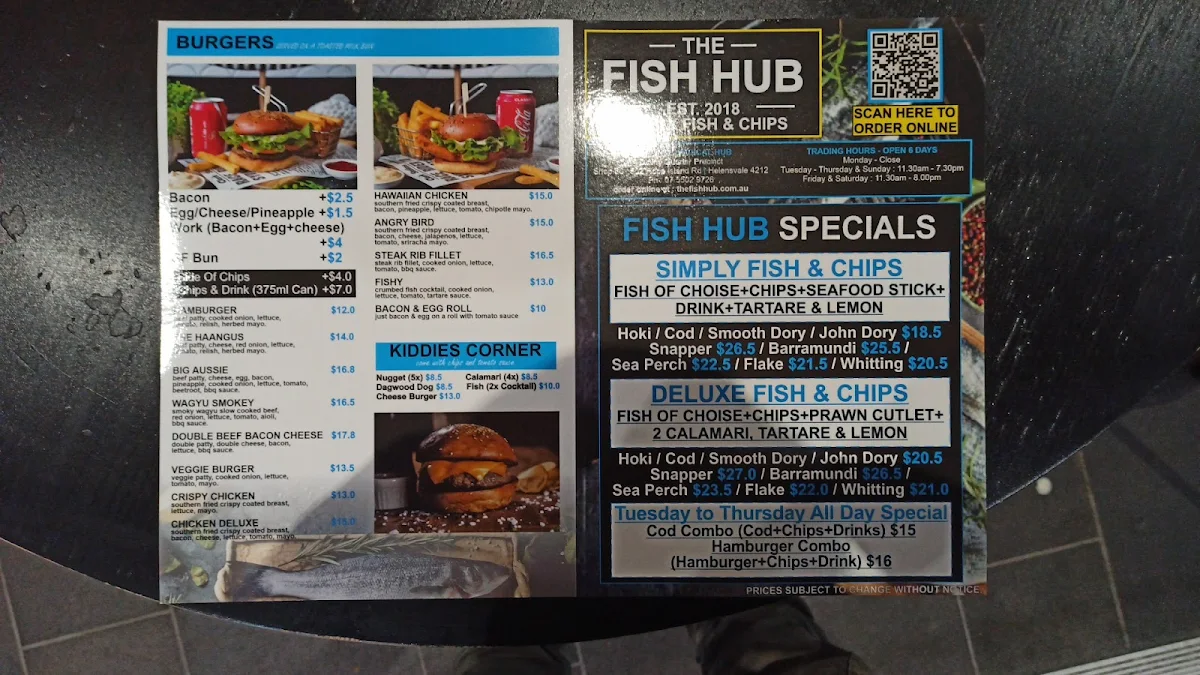 Menu, The Fish Hub