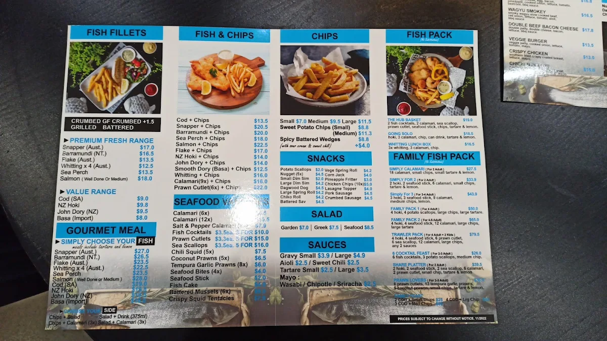 Menu, The Fish Hub