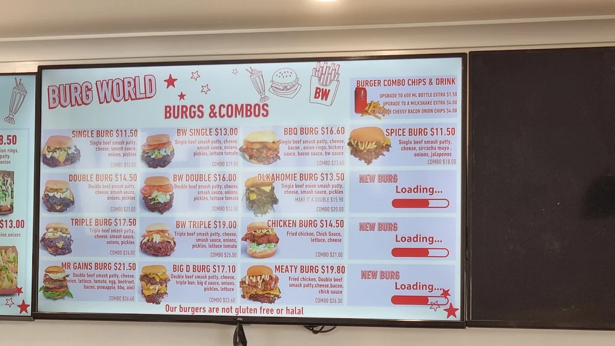 Menu, Burg World