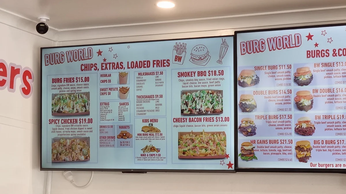 Menu, Burg World