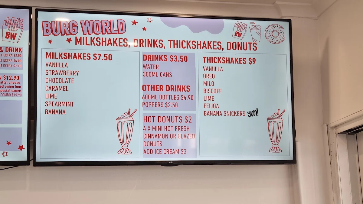 Menu, Burg World