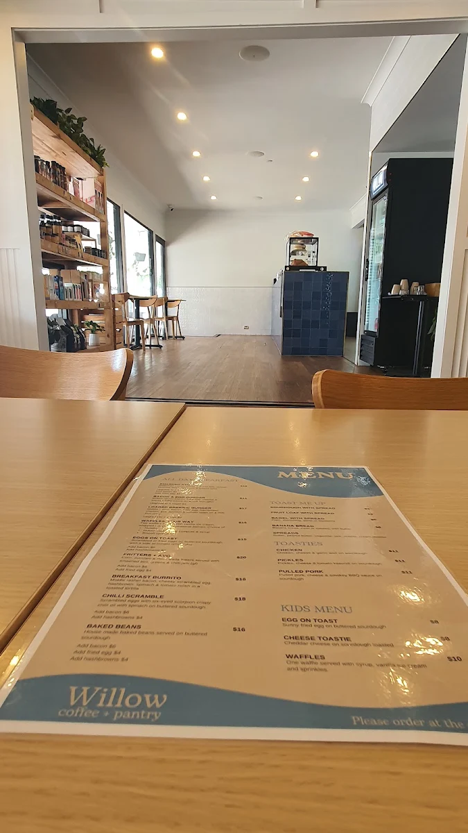 Menu, Willow Coffee + Pantry