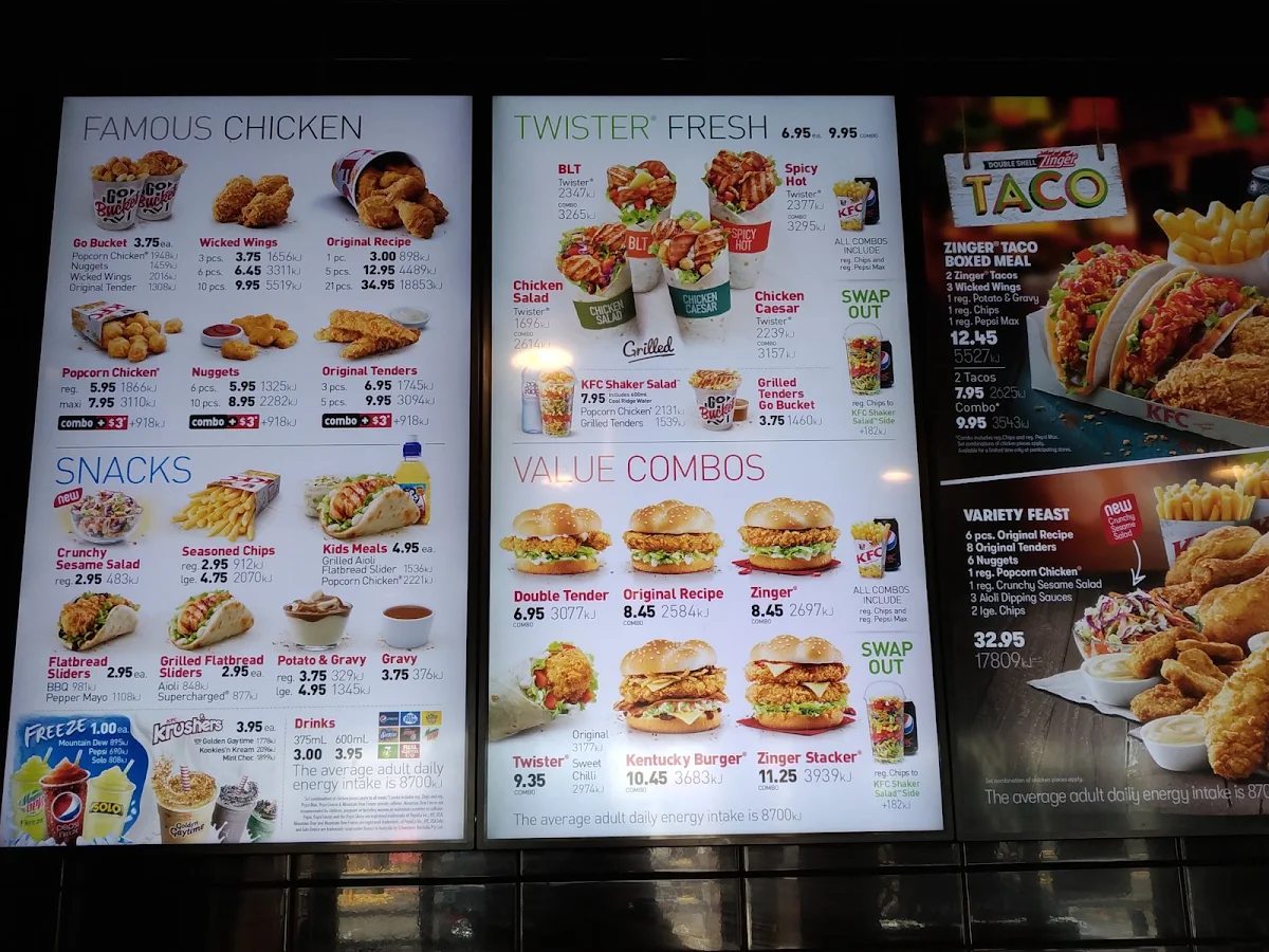 Menu, KFC Truganina
