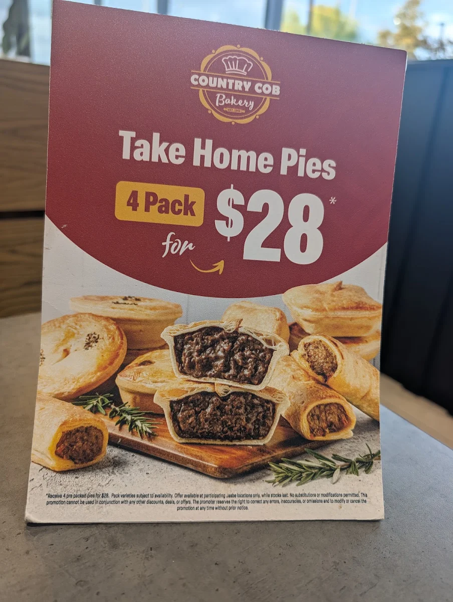 Menu, Country Cob Bakery