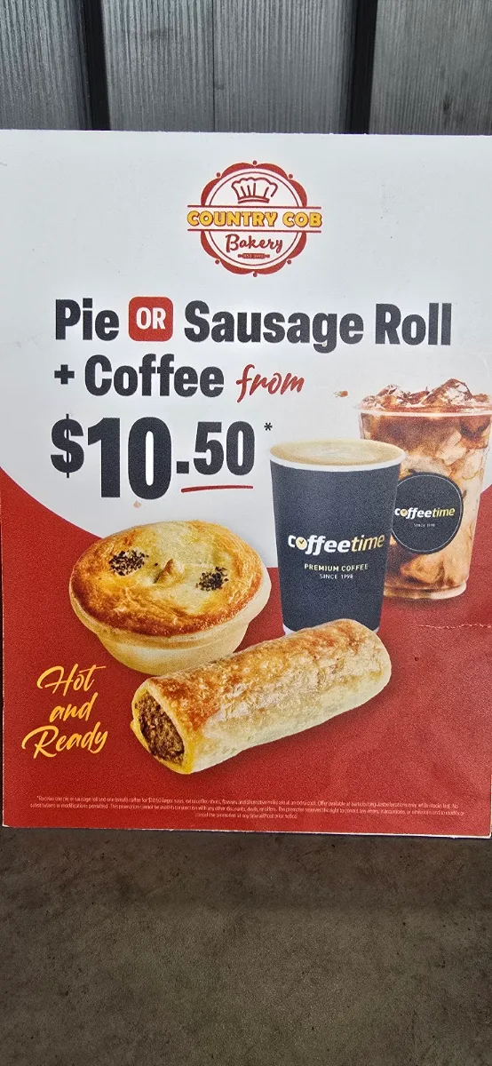 Menu, Country Cob Bakery