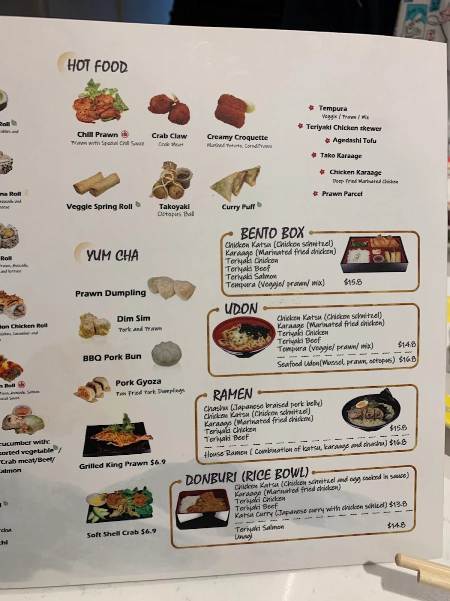 Menu, Sushi Go