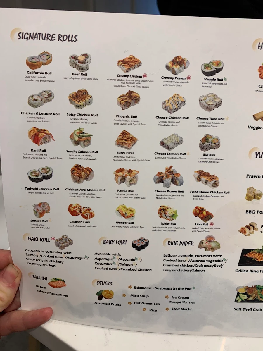 Menu, Sushi Go