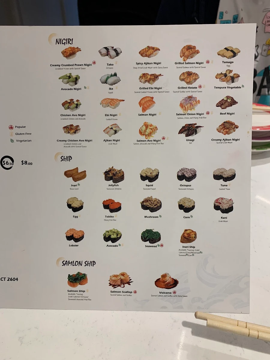 Menu, Sushi Go