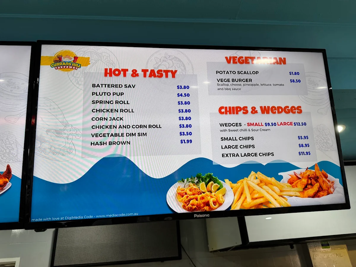 Menu, Sam's Takeaway