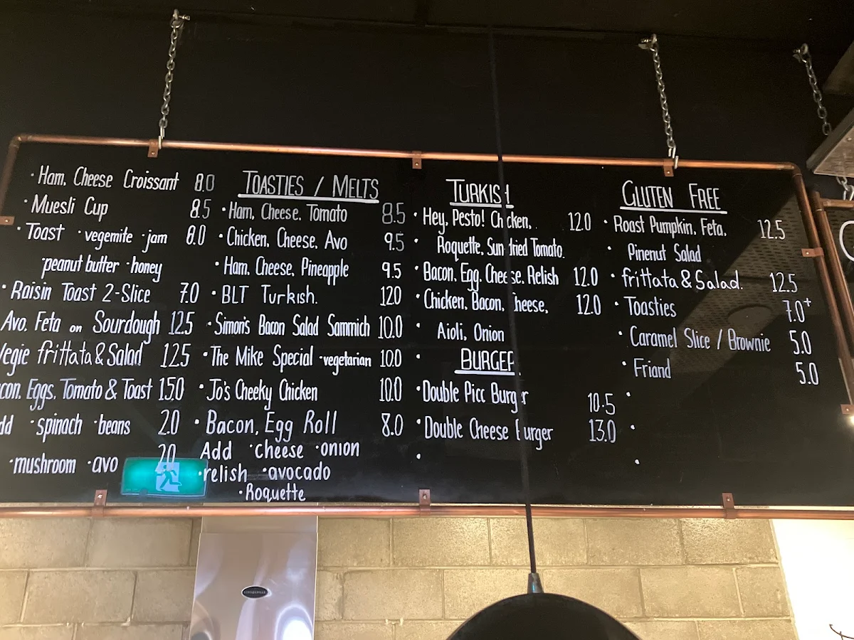 Menu, Double Picc Espresso…