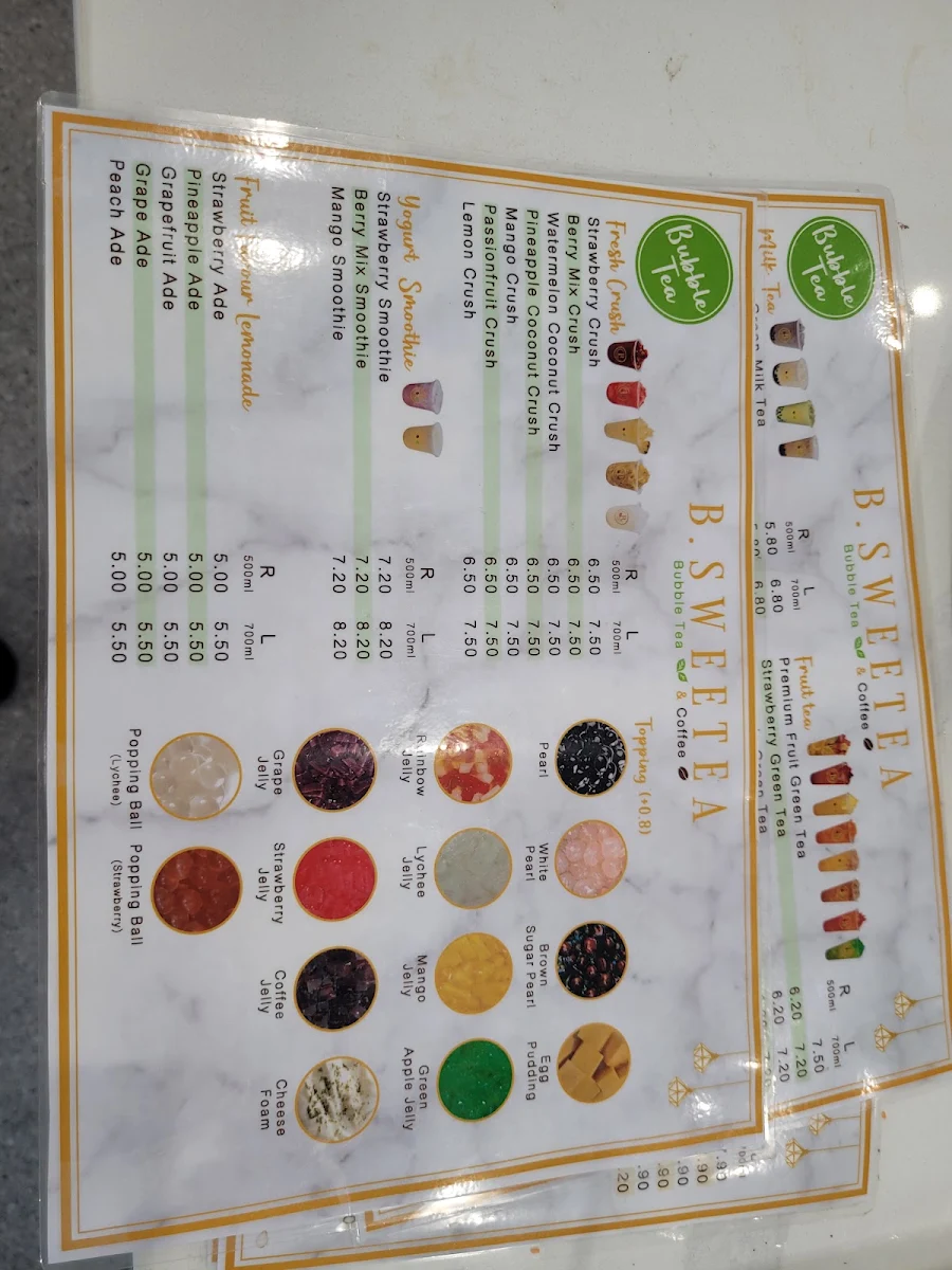 Menu, B.SWEETEA