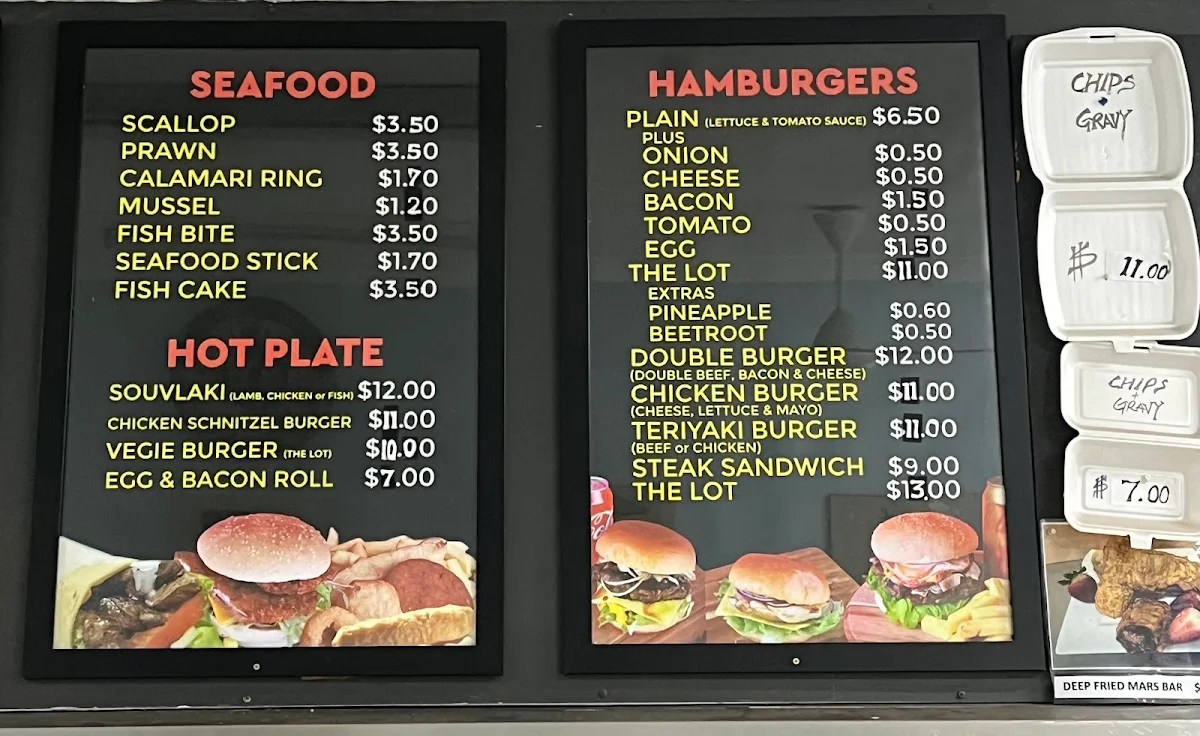 Menu, Waterdale Fish & Chips