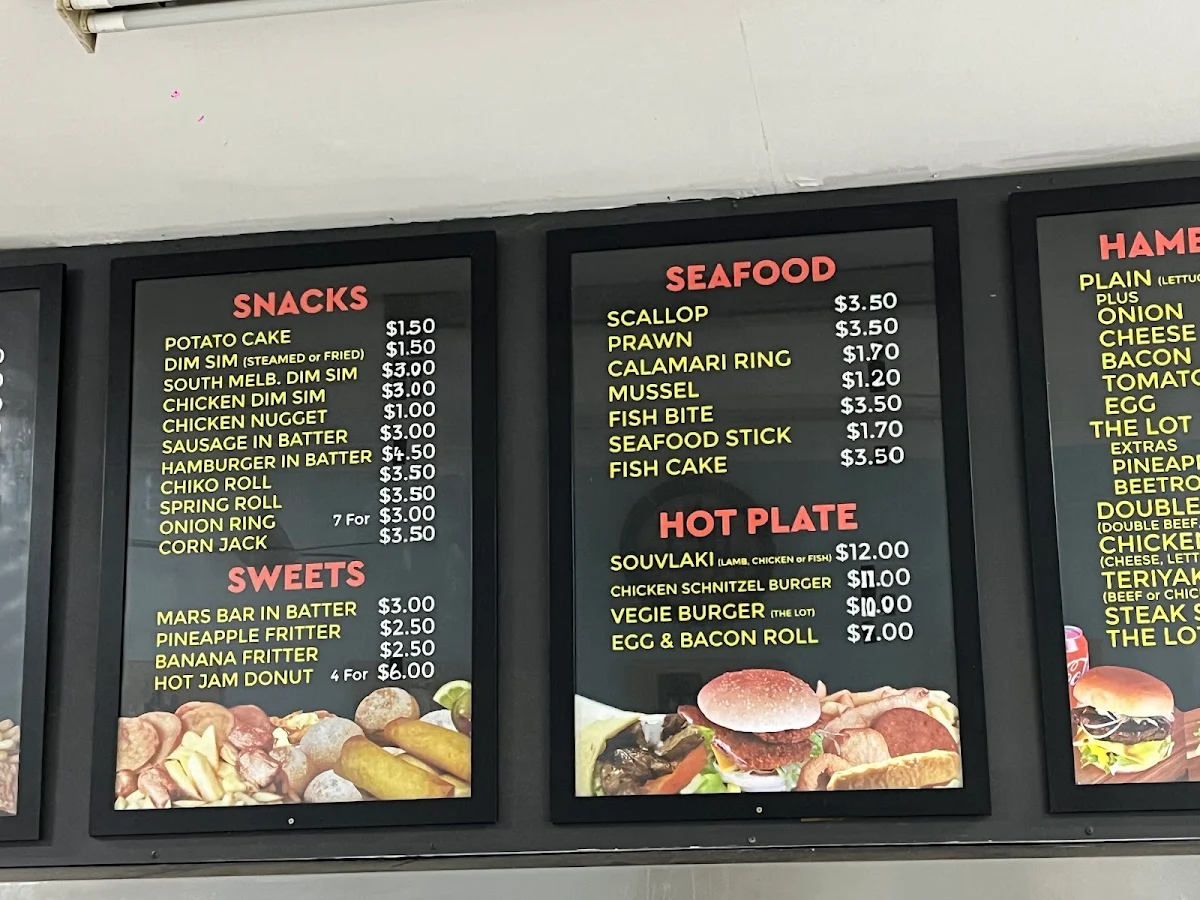 Menu, Waterdale Fish & Chips