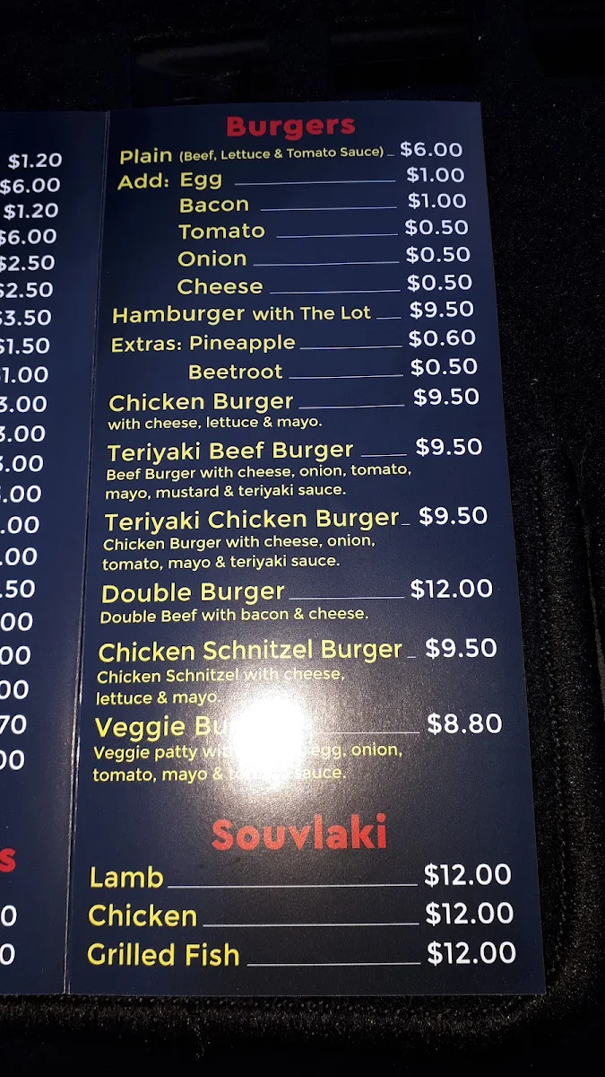 Menu, Waterdale Fish & Chips