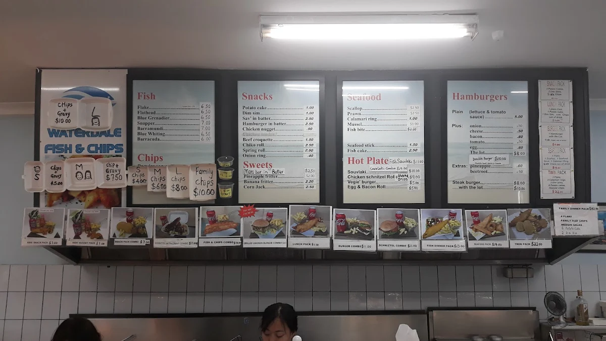 Menu, Waterdale Fish & Chips