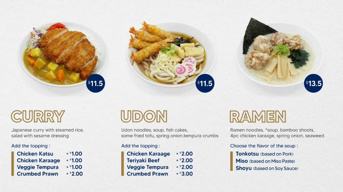 Menu, HIKARU SUSHI Warana