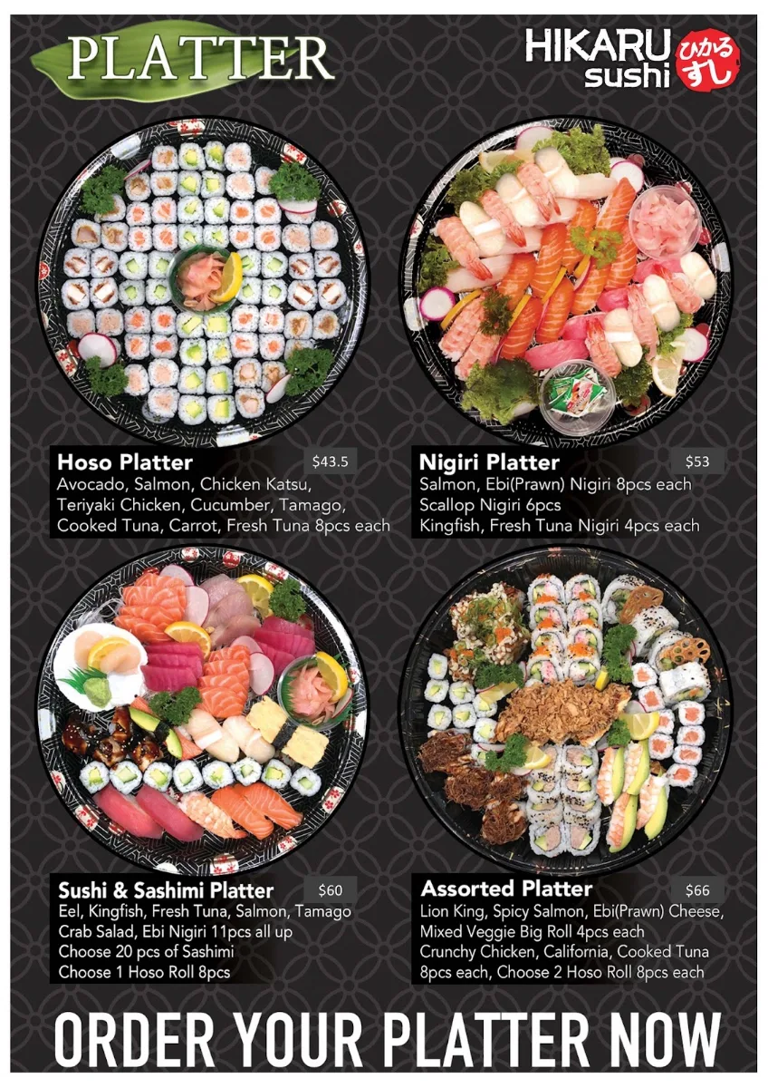 Menu, HIKARU SUSHI Warana