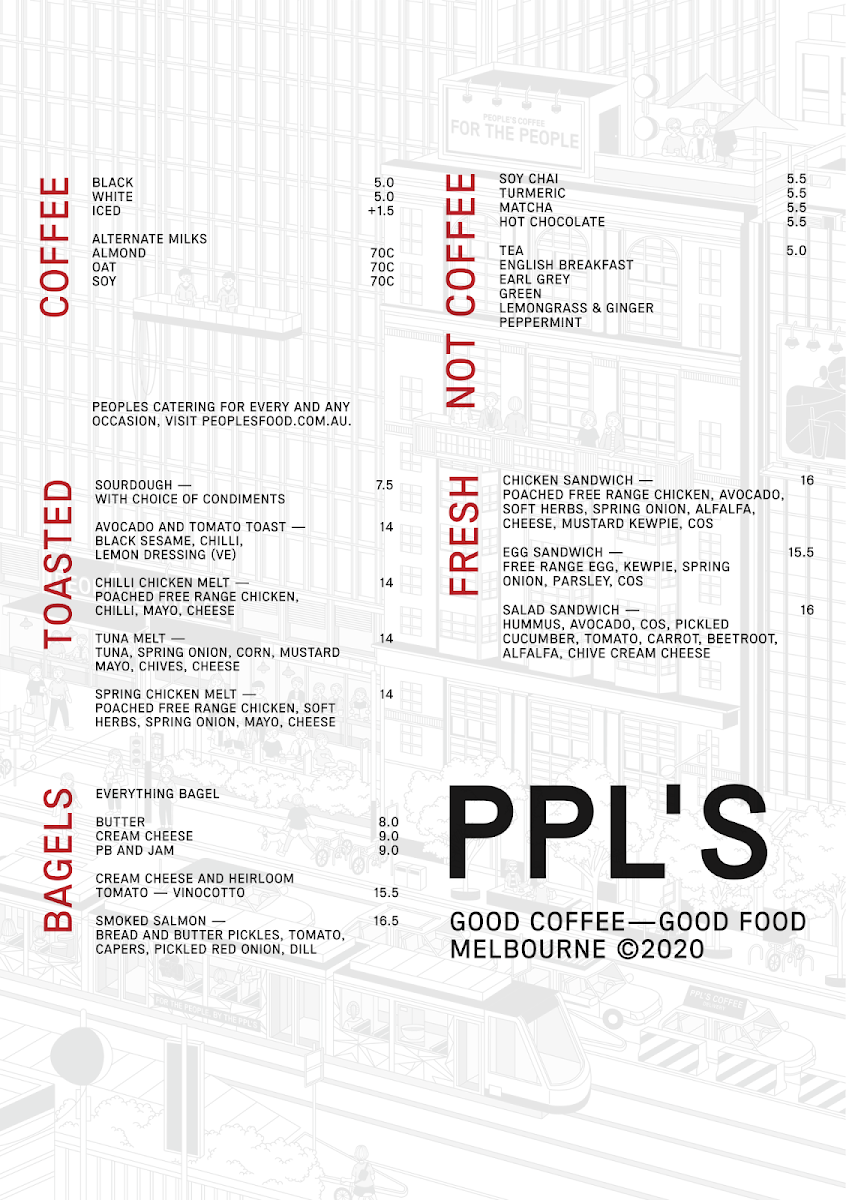 Menu, People's Coffee 80 Collins