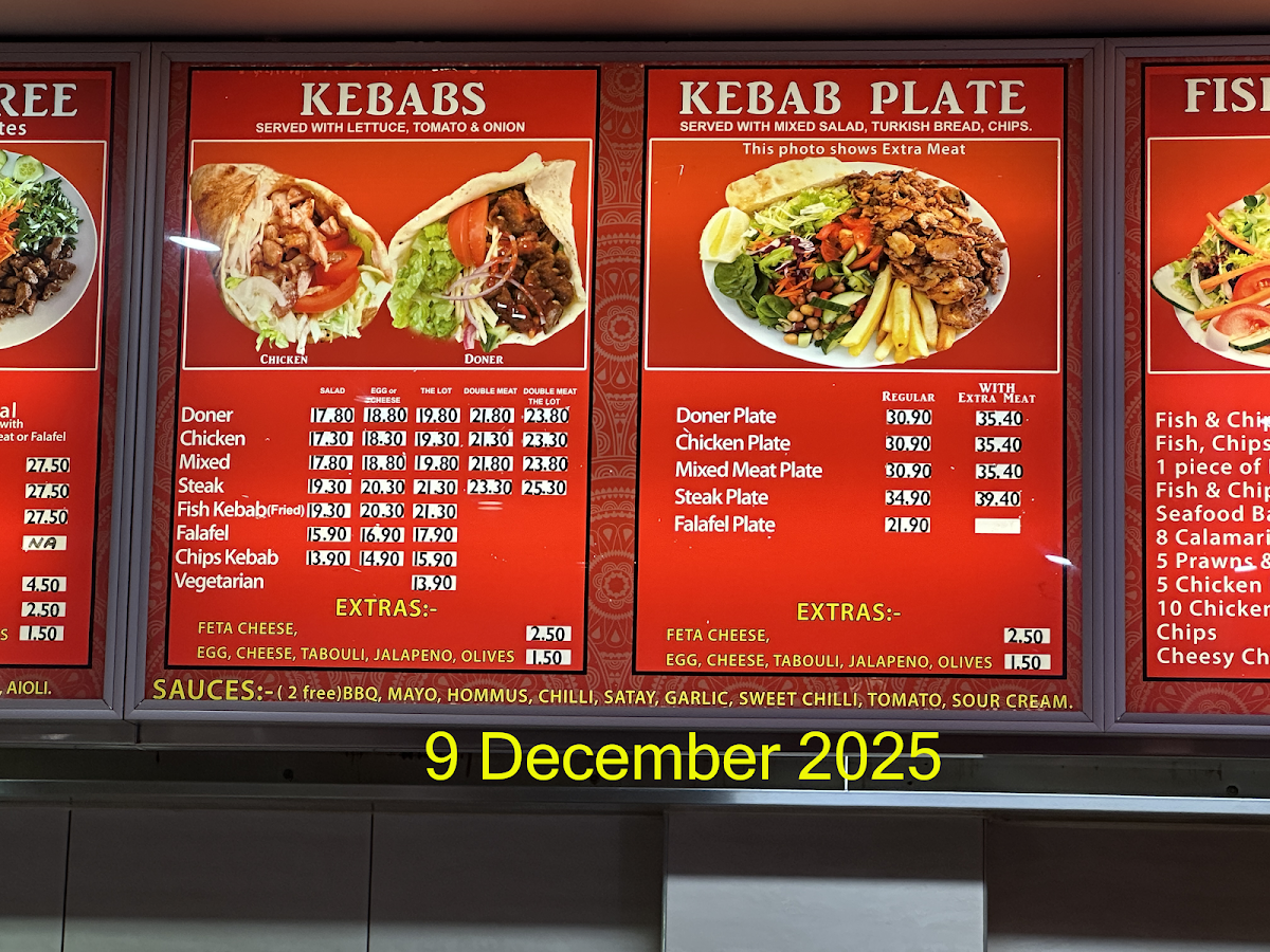 Menu, Istanbul Kebabs & Turkish Bakery (Halal Food)