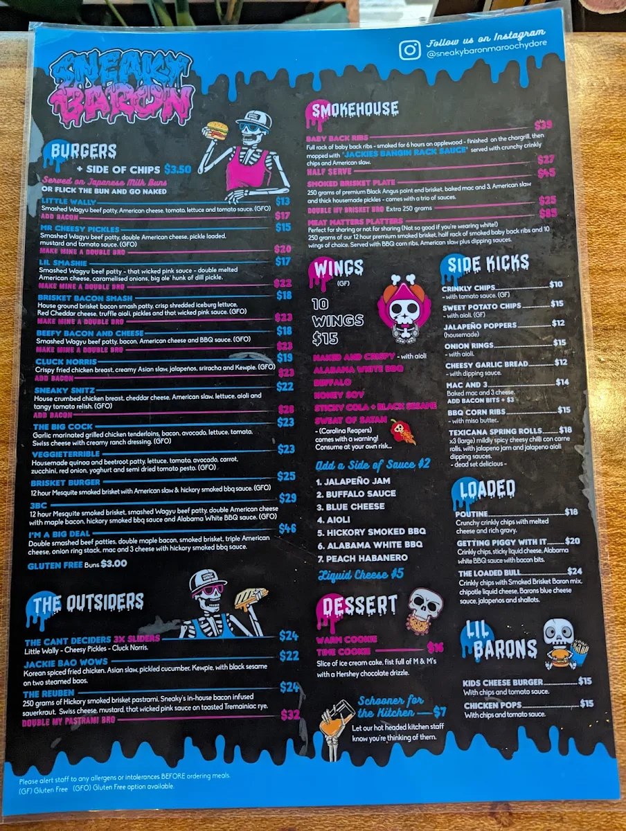 Menu, Sneaky Baron