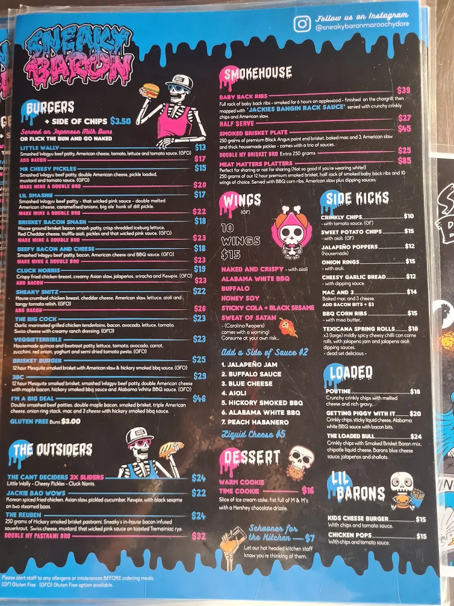 Menu, Sneaky Baron