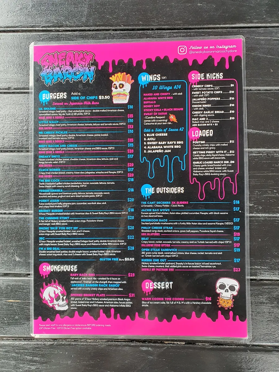 Menu, Sneaky Baron
