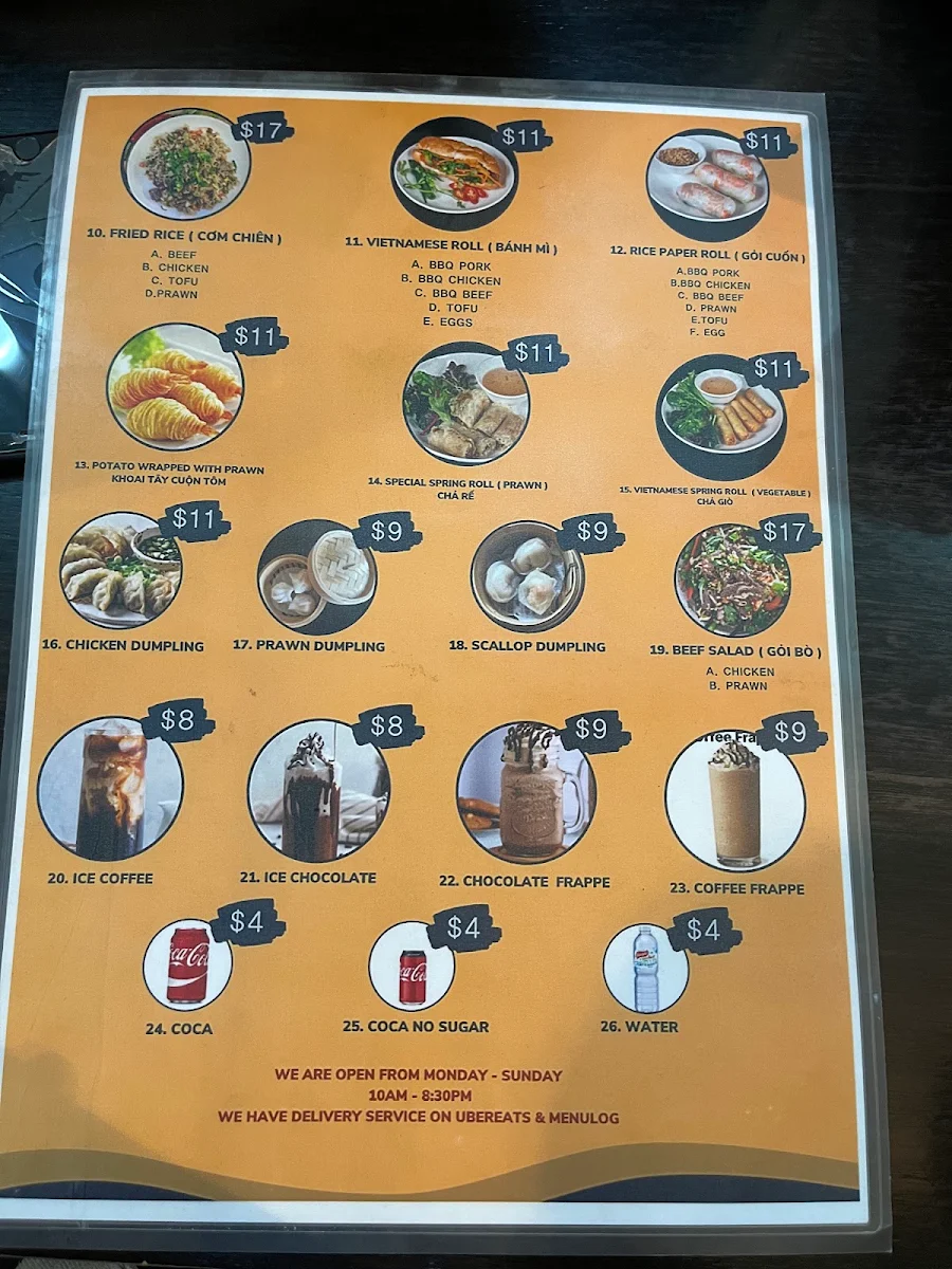 Menu, Nha Trang Delights