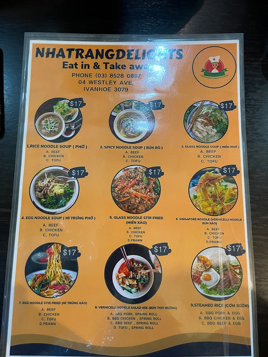 Menu, Nha Trang Delights