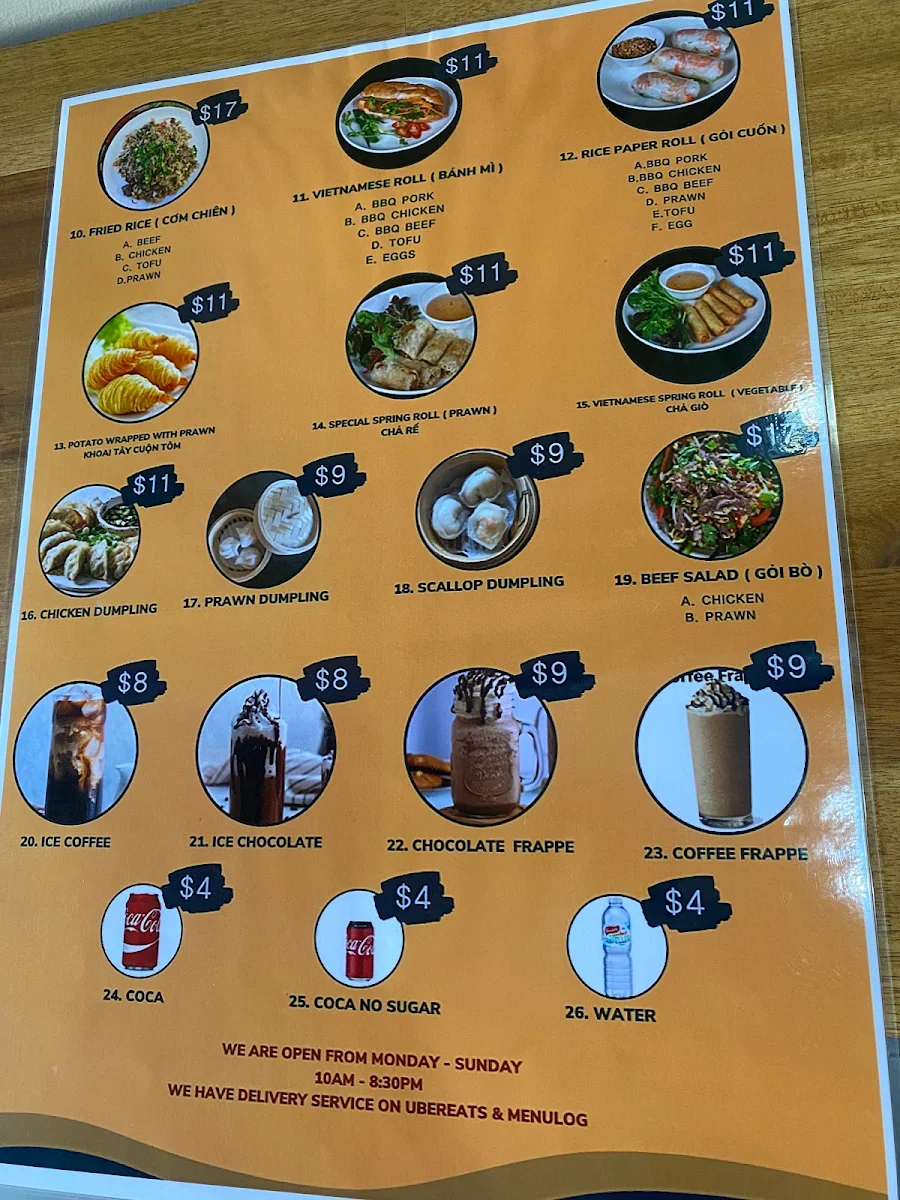 Menu, Nha Trang Delights