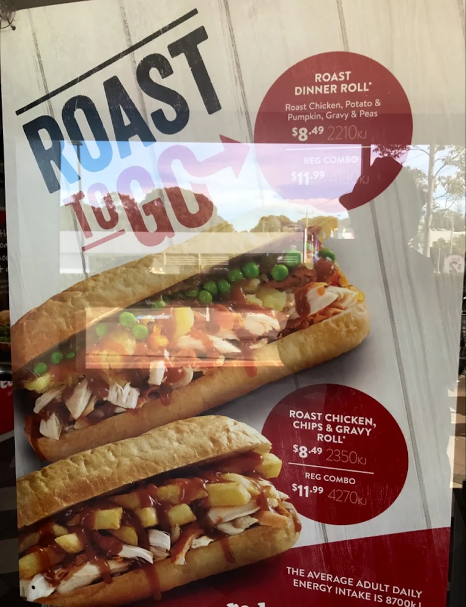 Menu, Red Rooster Port Macquarie