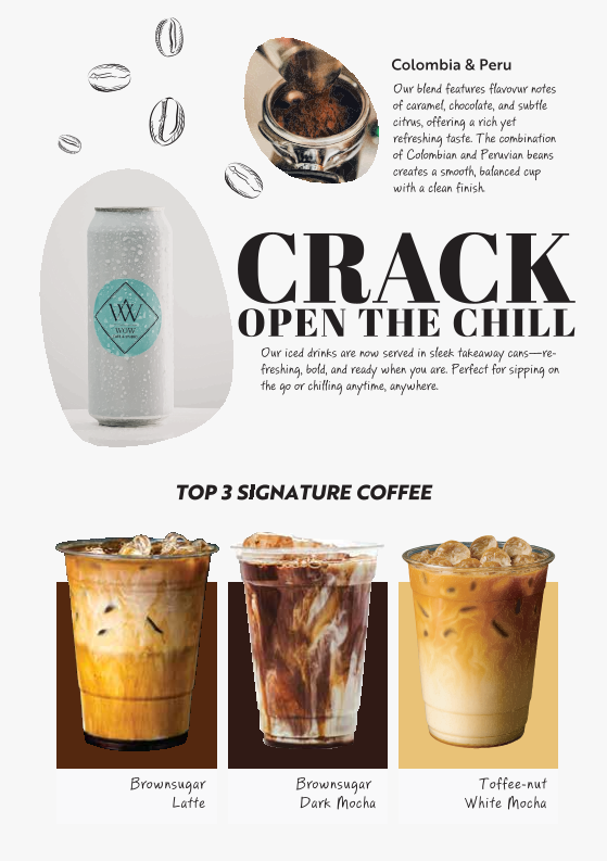 Menu, WOW Cafe and Studio