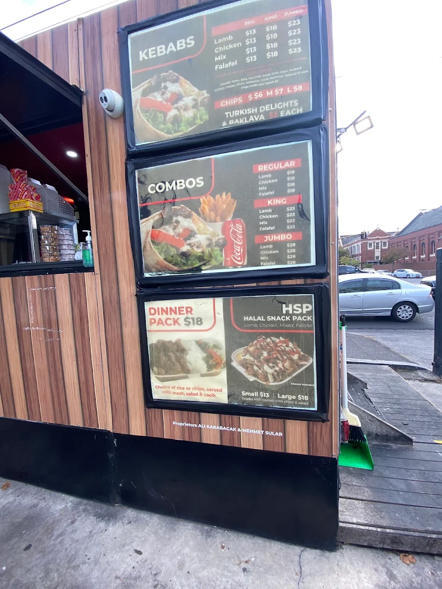 Menu, Kebab Kingz Australia