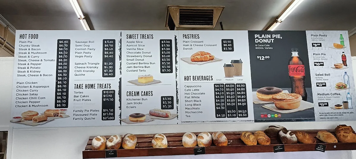 Menu, The Semaphore Bakehouse