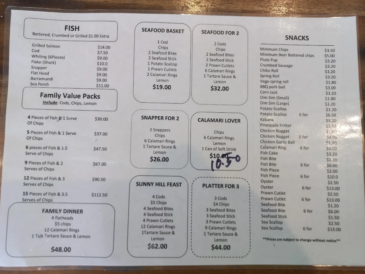 Menu, Fish and More
