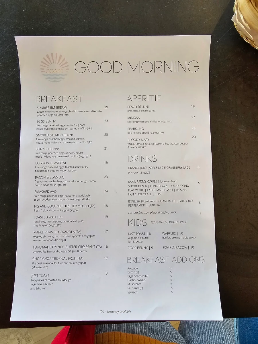 Menu, Pier Glenelg - New Beachside Function / Events Room