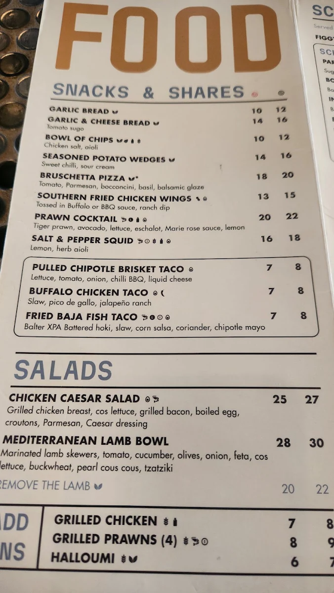 Menu, Figtree Hotel