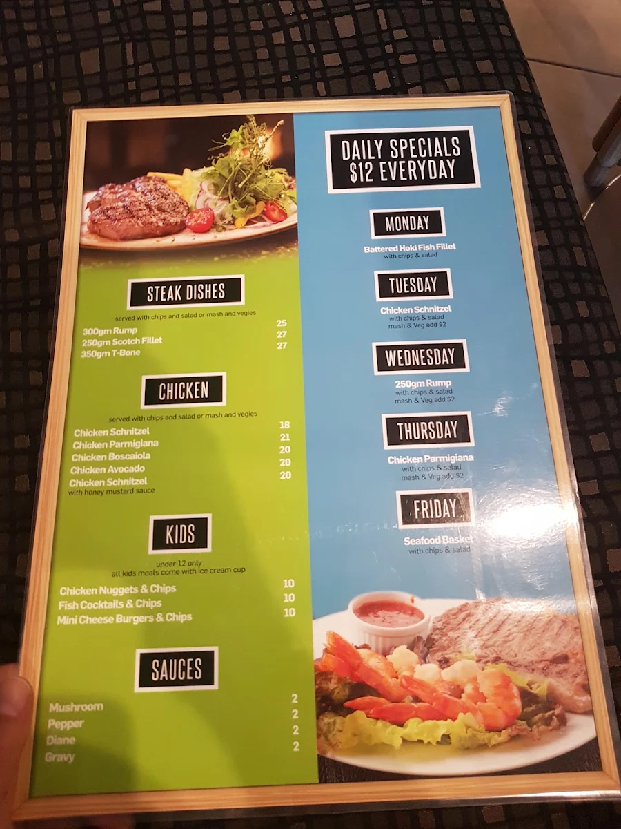 Menu, Figtree Hotel