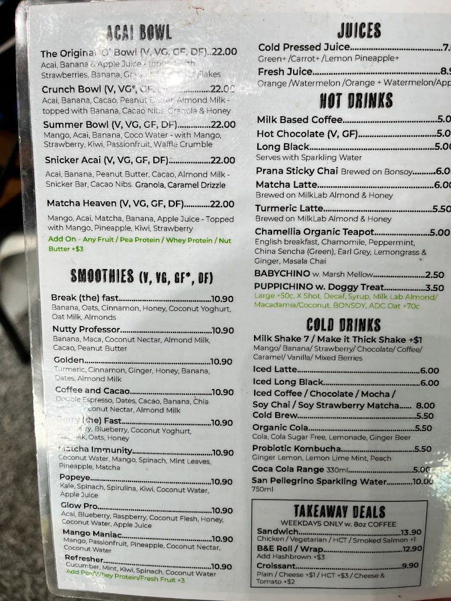 Menu, Origin bake