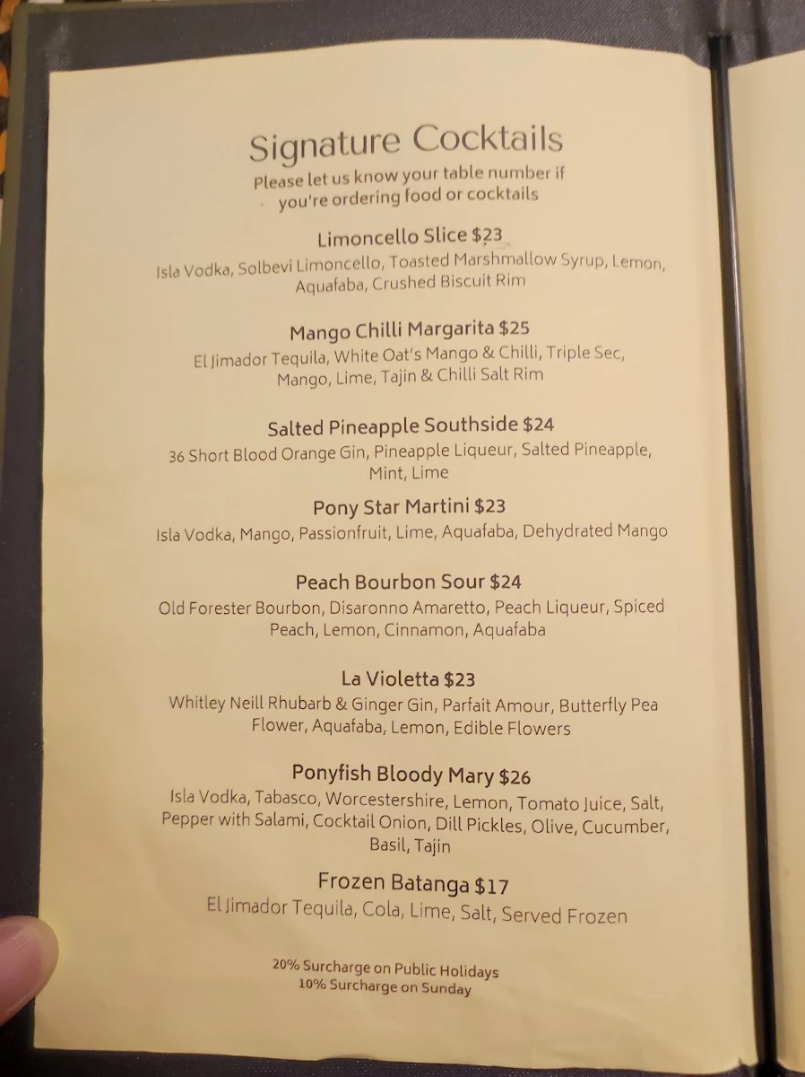 Menu, Ponyfish Island