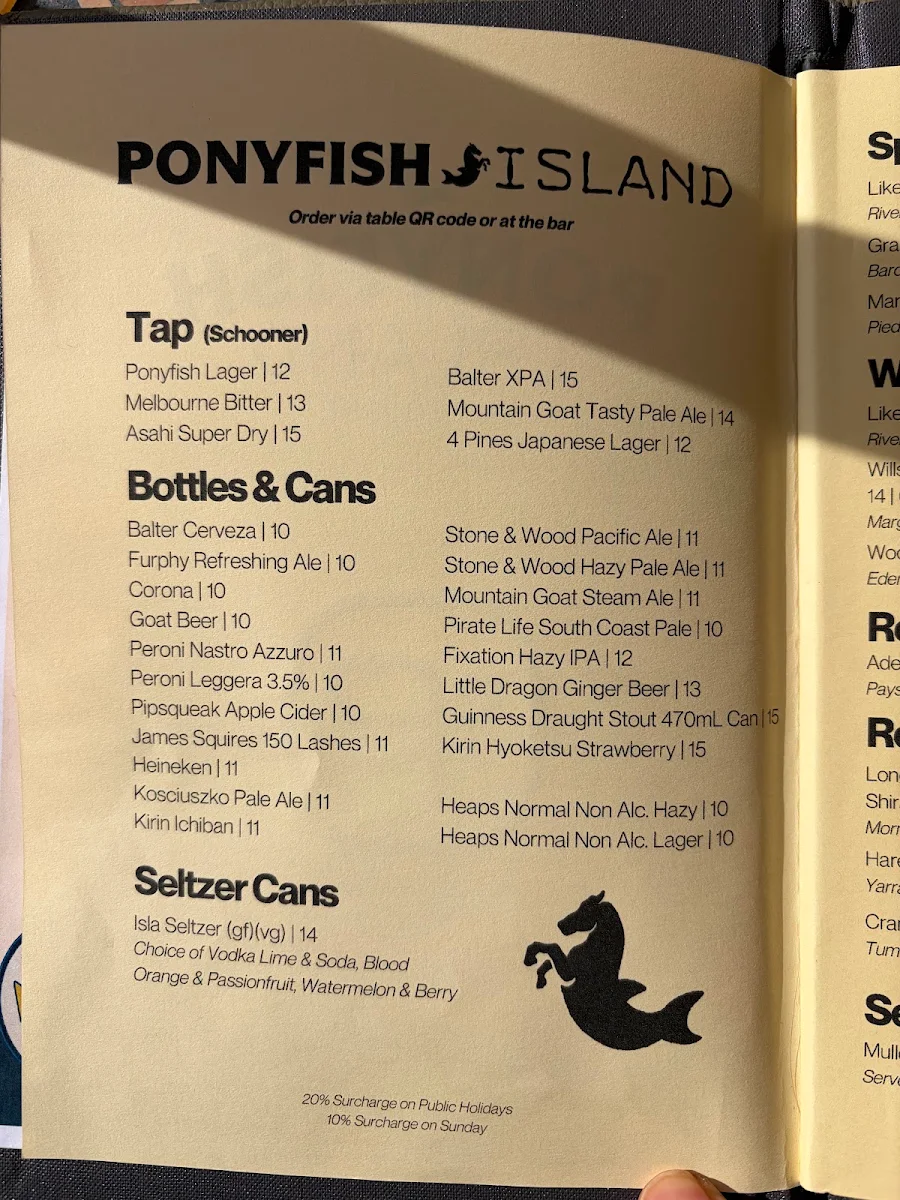 Menu, Ponyfish Island