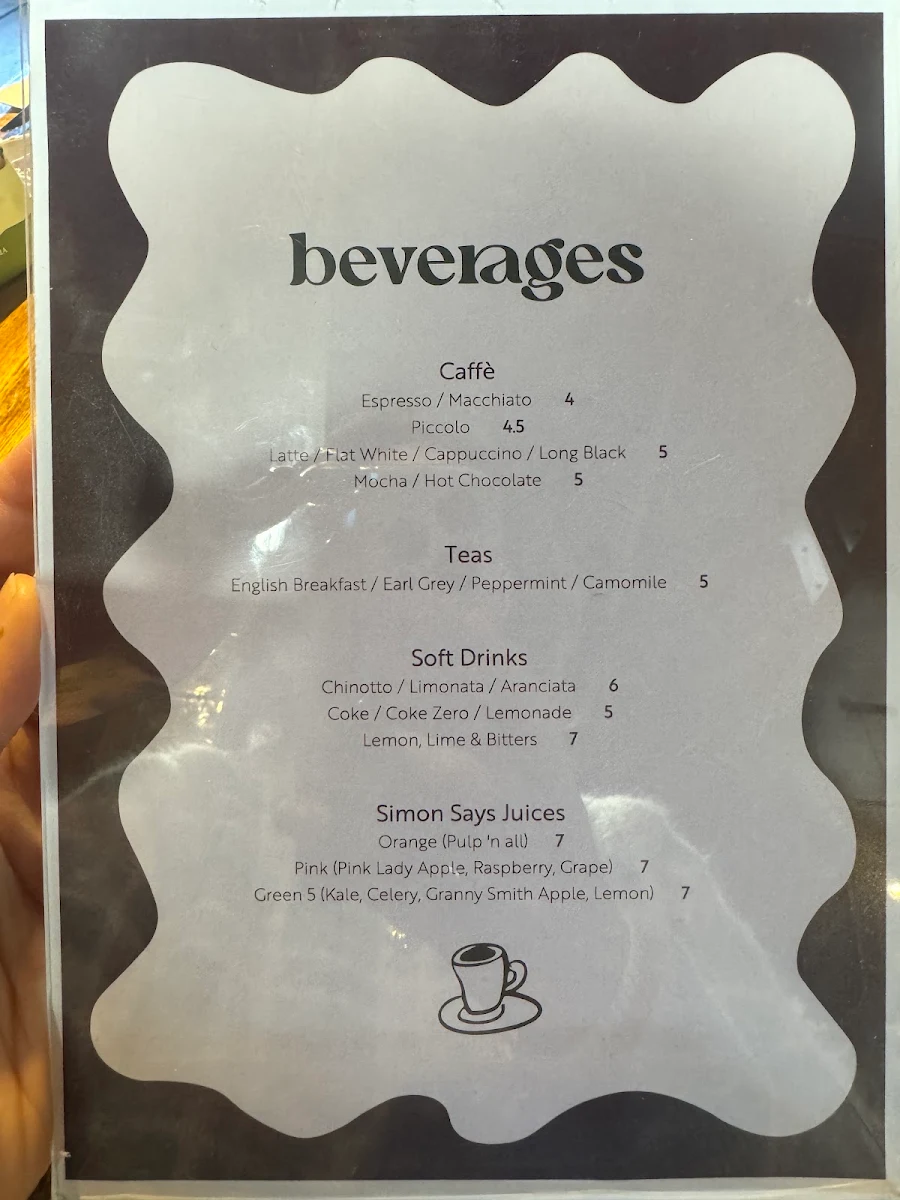 Menu, Italo Bowral