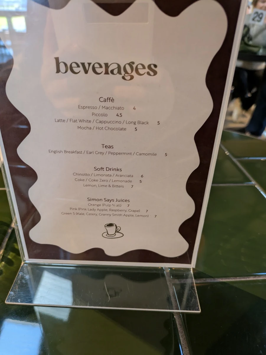 Menu, Italo Bowral