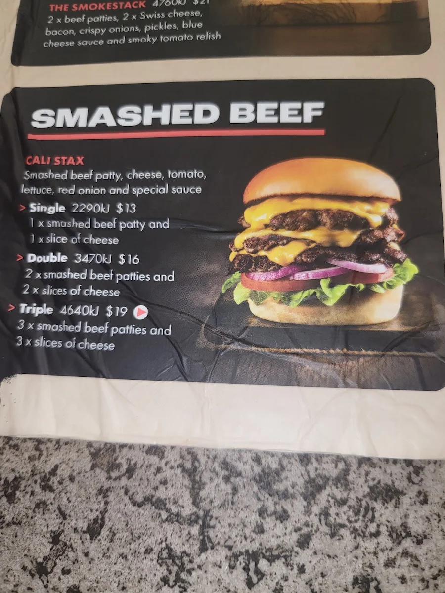 Menu, Burger Urge (Mackay)