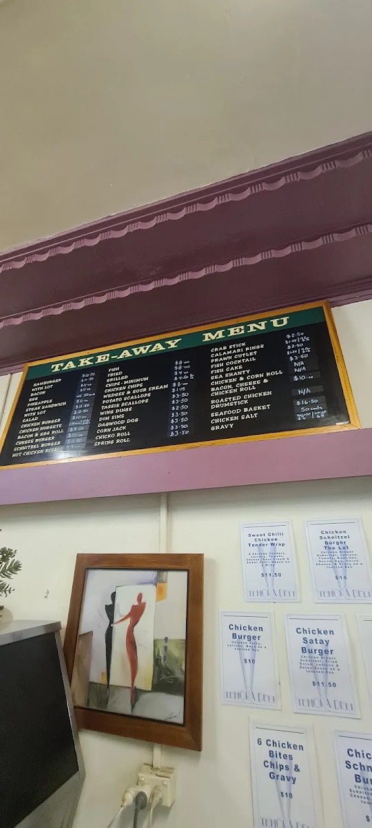 Menu, Temora Deli & Sandwich Bar