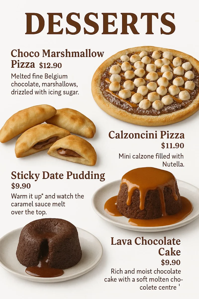 Menu, Dough Pizzeria & Pasta Ashwood