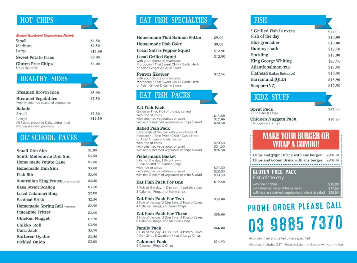 Menu, Eat Fish