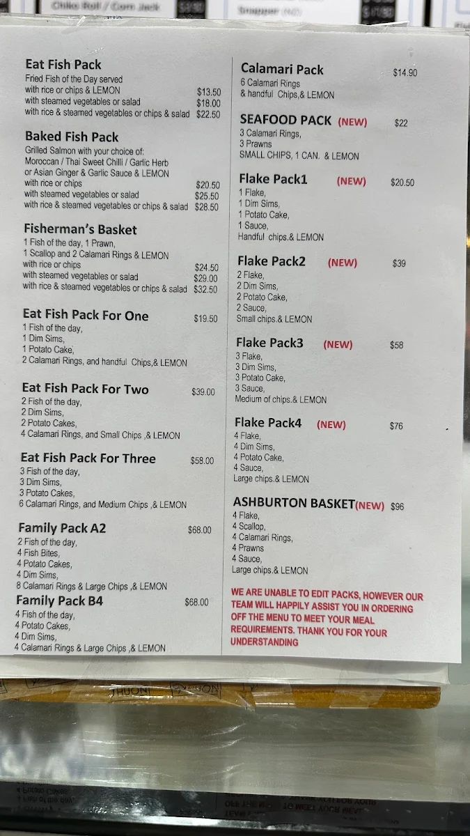 Menu, Eat Fish