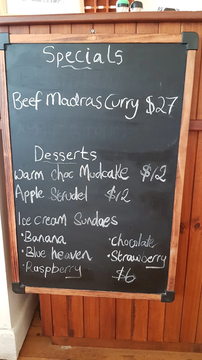 Menu, Kilcunda Ocean View Hotel