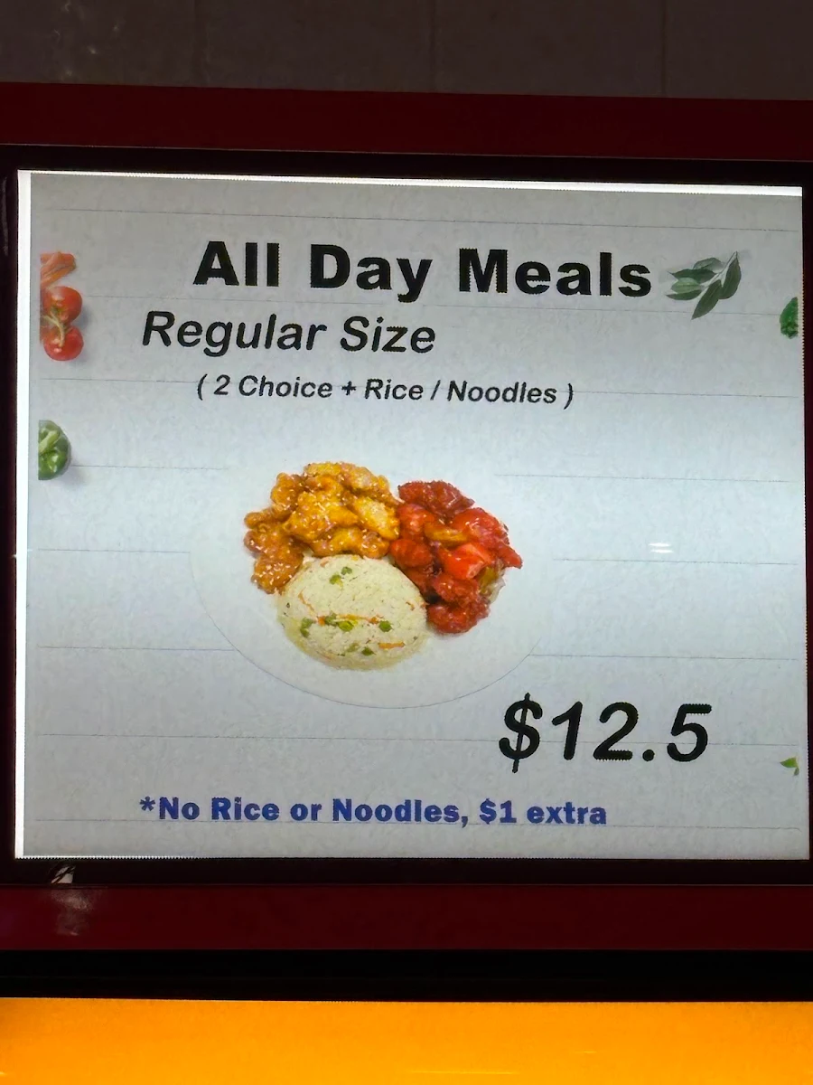 Menu, Fong Yung Chinese