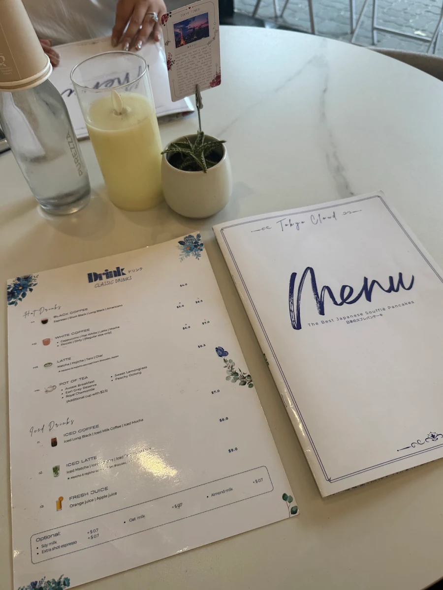 Menu, Tokyo Cloud